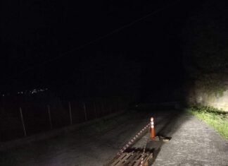 Καθίζηση του οδοστρώματος στο δρόμο Στραπουργιών Μενήτων