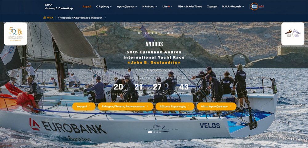 Σε 20 ημέρες ο 59ος Eurobank Andros International Yacht Race «John B. Goulandris»